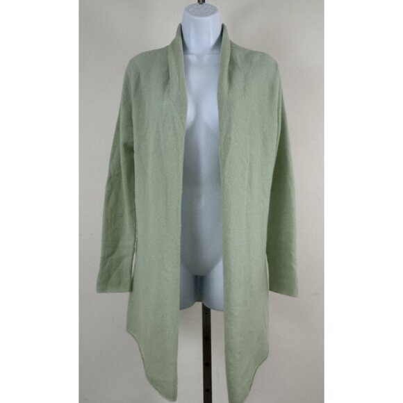 IN CASHMERE Light Mint Green Cashmere Open Front Cardigan Sweater Sz S - Picture 1 of 5